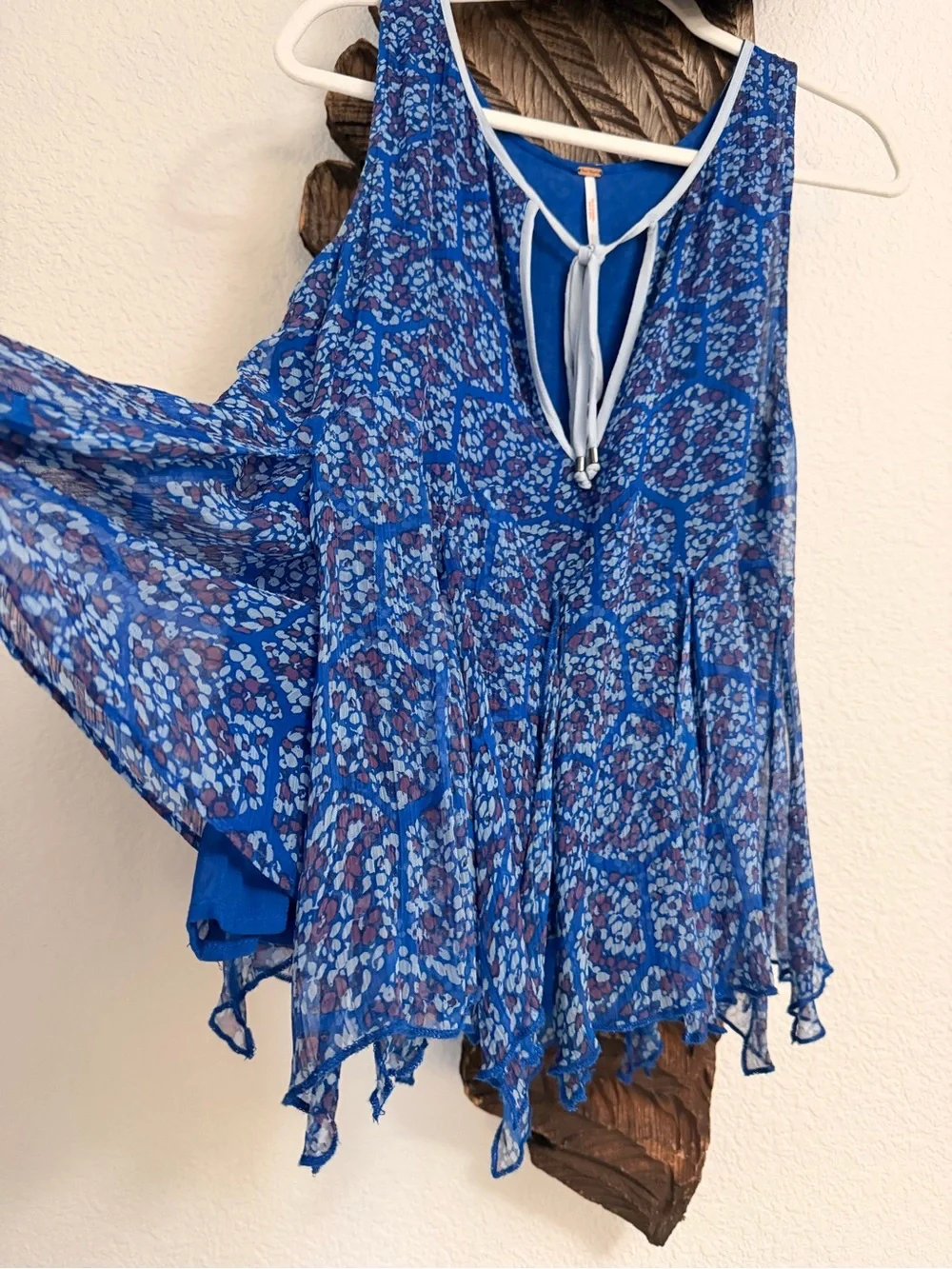 Free people peplum flowy tank top shirt sz S